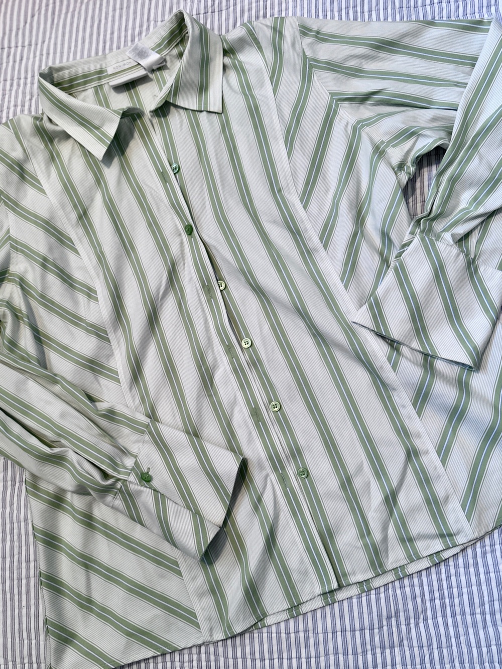 Retro Style Striped Button-Up Shirt 16 Plus READ DESCRIP Liz Claiborne Office